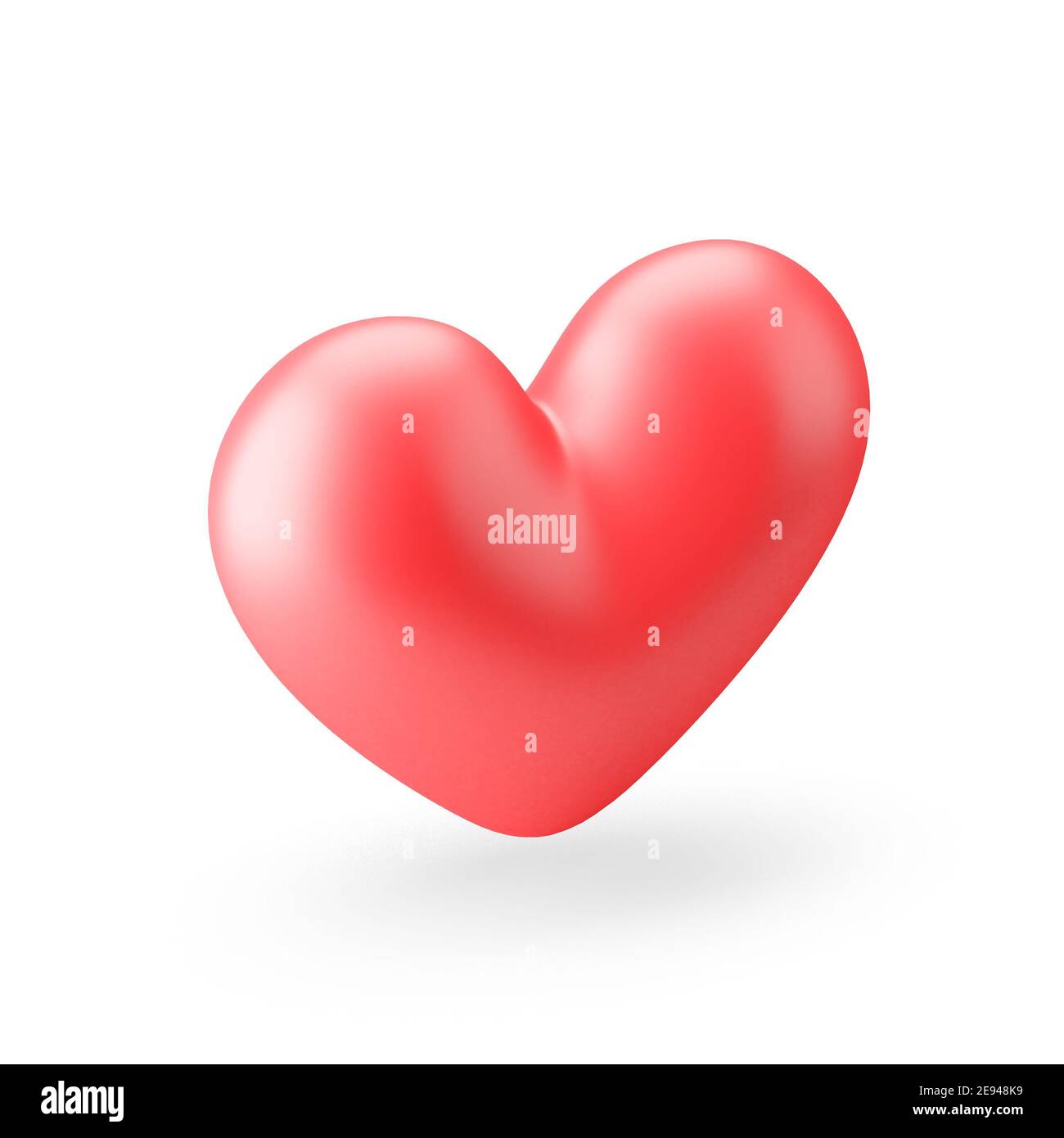 Rotes realistisches Herz-Symbol. 3D Rendern Stockfoto