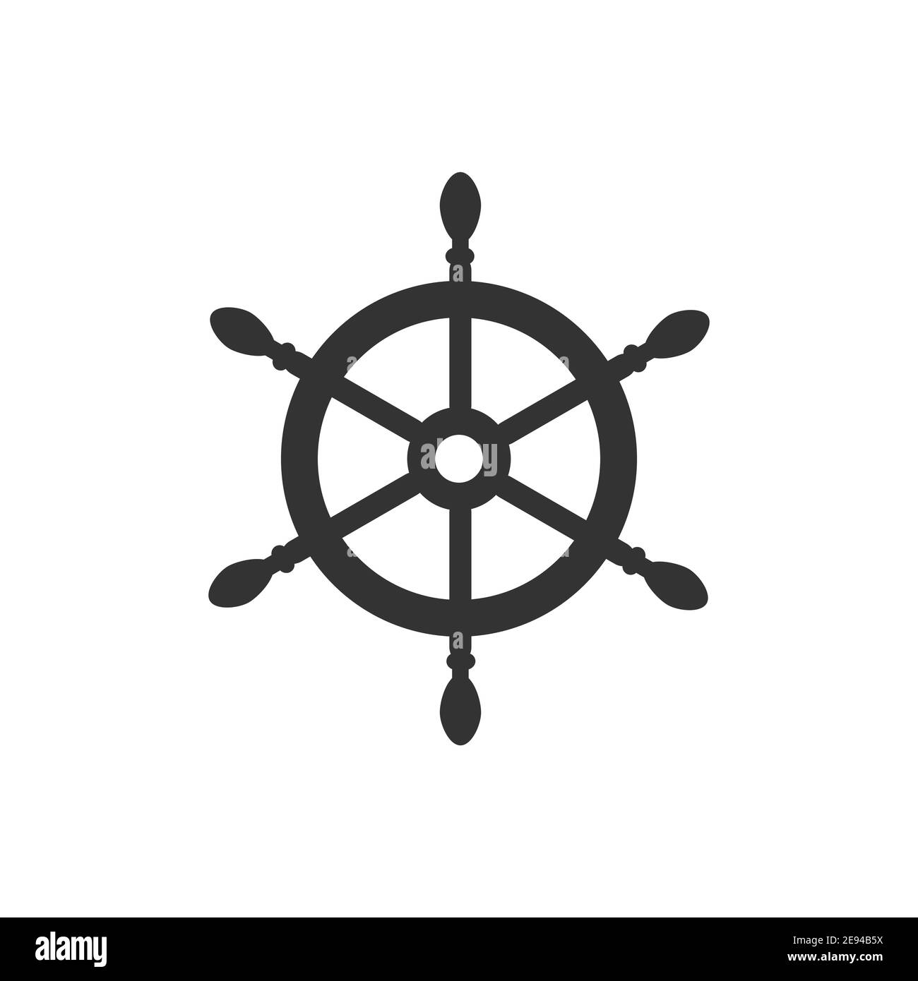 Rudersymbol. Navigation Meer Ozean Symbol. Nautische Vektor-Illustration. Isoliert auf Weiß Stock Vektor