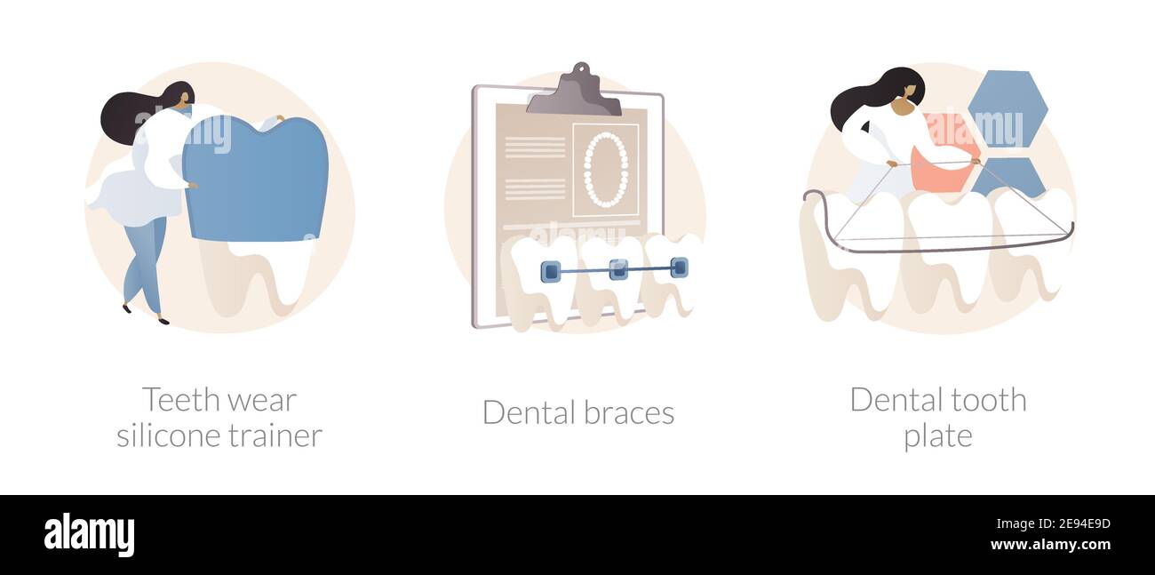 Kieferorthopädische Pflege abstrakte Konzept Vektor Illustrationen. Stock Vektor