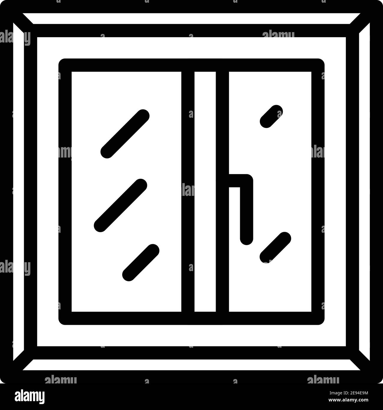 Symbol für das Fenster "Haus". Outline-Fenster-Vektorsymbol für Webdesign isoliert auf weißem Hintergrund Stock Vektor