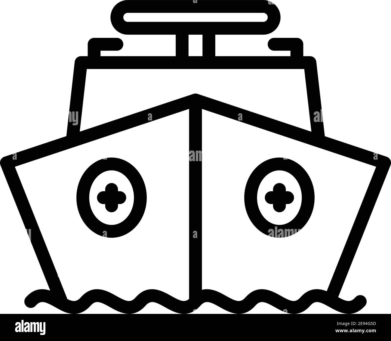 Symbol für Rettungsboot für Rettungswagen. Skizzieren Krankenwagen Rettungsboot Vektor-Symbol für Web-Design isoliert auf weißem Hintergrund Stock Vektor