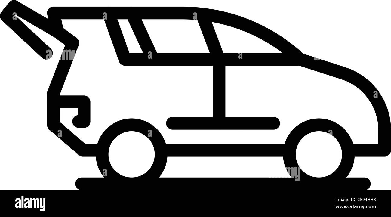 Tasche Auto Kofferraum Symbol einfachen Vektor. offenes Fahrzeug