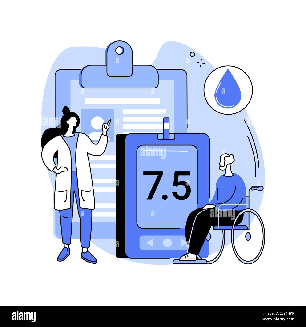 Diabetes mellitus abstrakte Konzept Vektor-Illustration. Stock Vektor