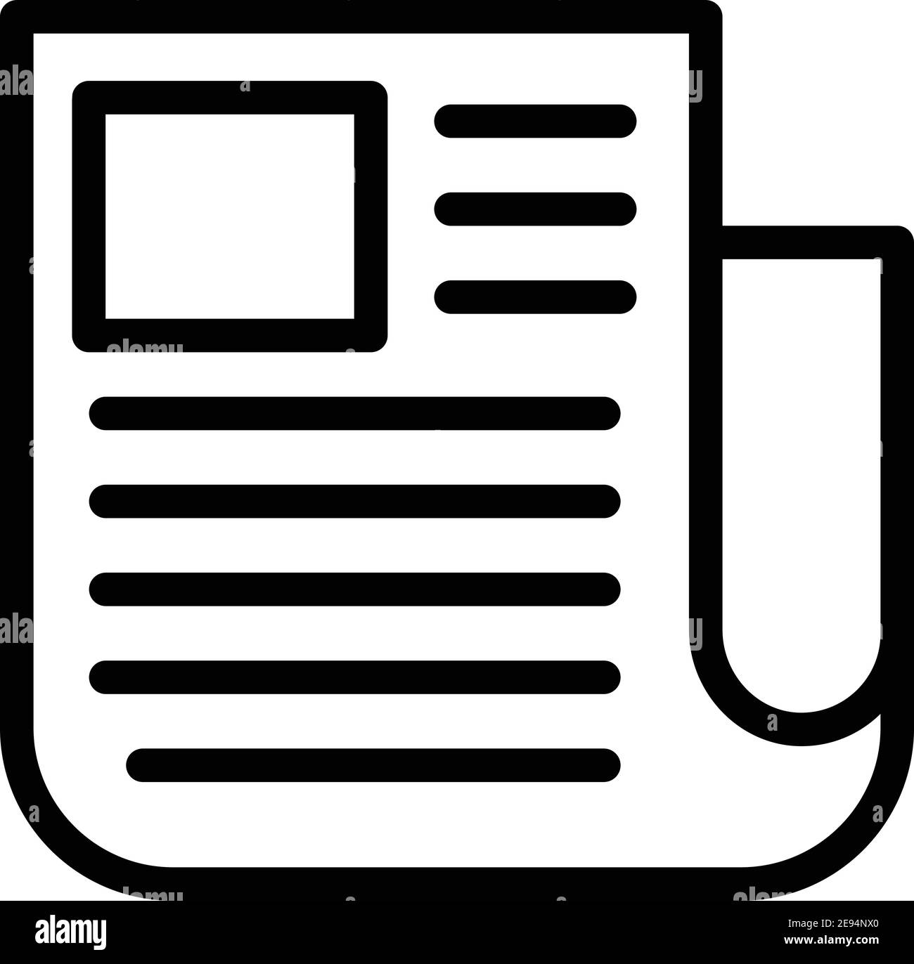 Drücken Sie das Symbol Zeitung. Umriss Presse Zeitung Vektor-Symbol für Web-Design isoliert auf weißem Hintergrund Stock Vektor