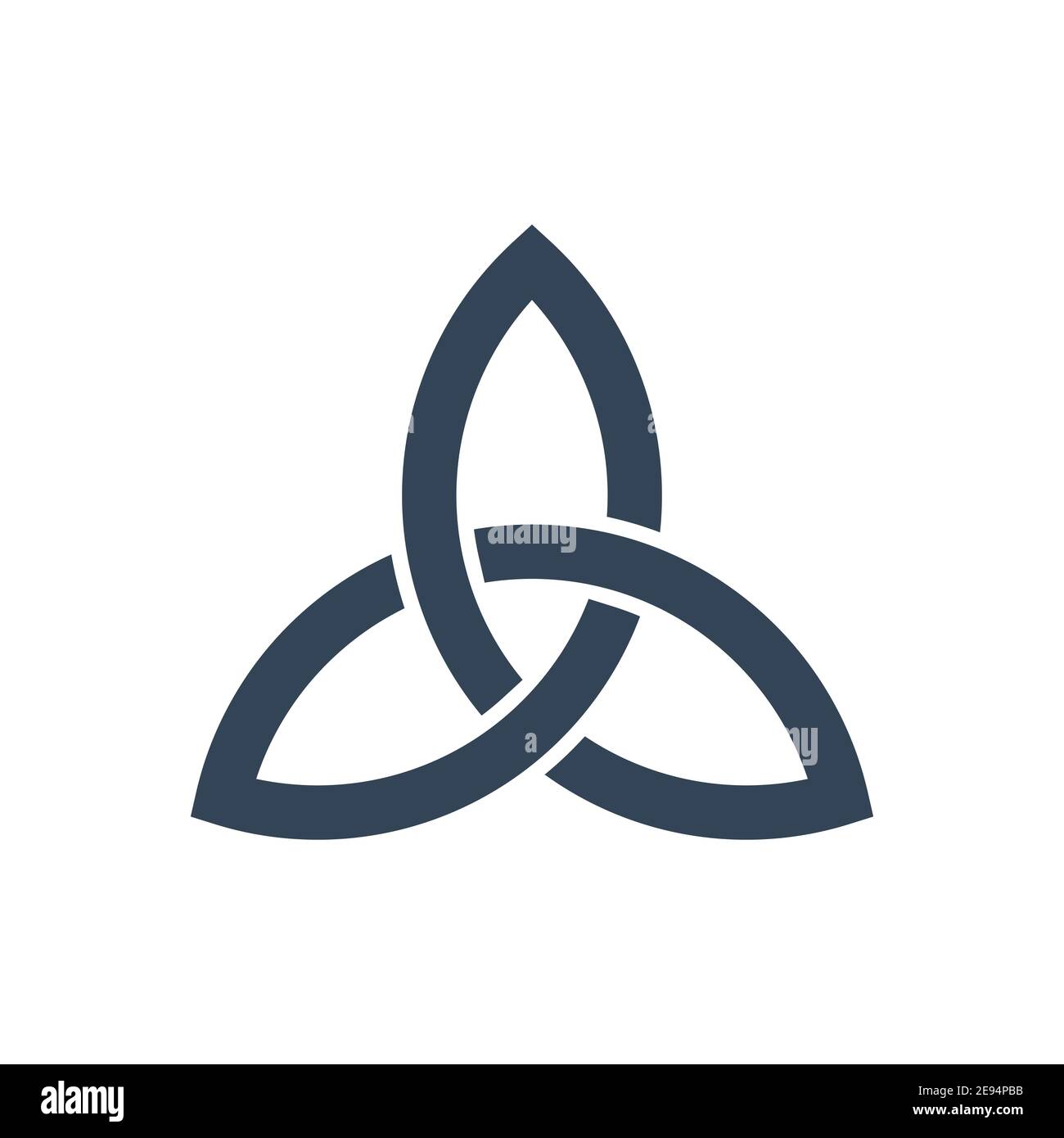 Triquetra-Symbol. Keltische dreifaltigkeitsknotensymbol. Vektor auf Weiß isoliert. Stock Vektor