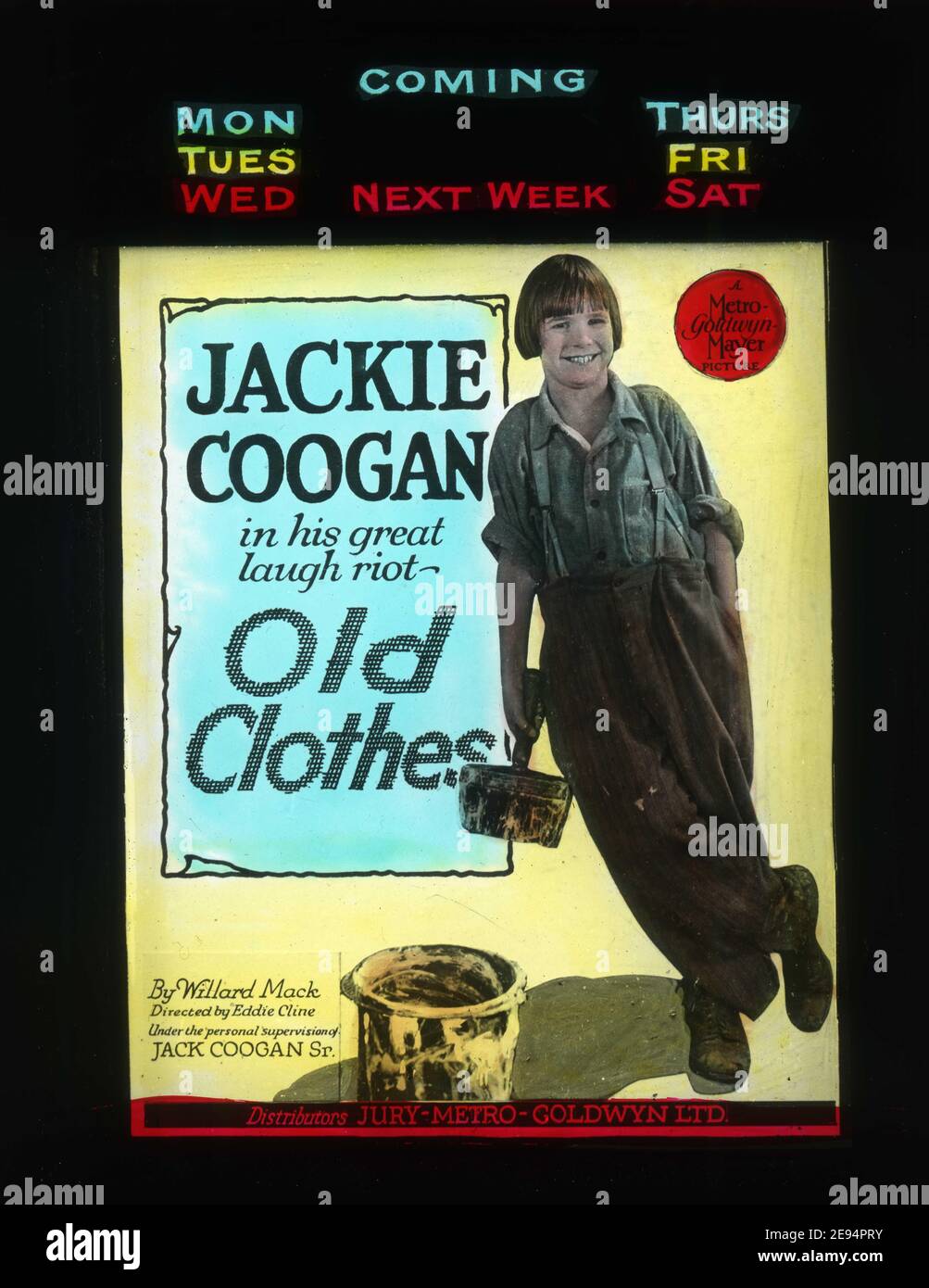 Glasplatte für JACKIE COOGAN in ALTEN KLEIDERN 1925 Regisseur EDWARD F. CLINE Story Willard Mack Jackie Coogan Productions / Metro Goldwyn Mayer (US) / Jury Metro-Goldwyn (UK) Stockfoto