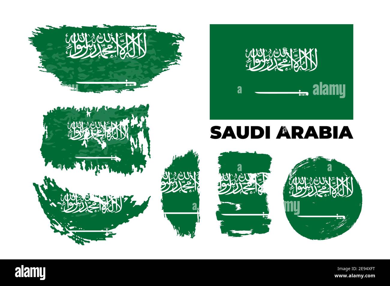 Grunge Stil Pinsel bemalt Saudi-Arabien Land Flagge Stock Vektor