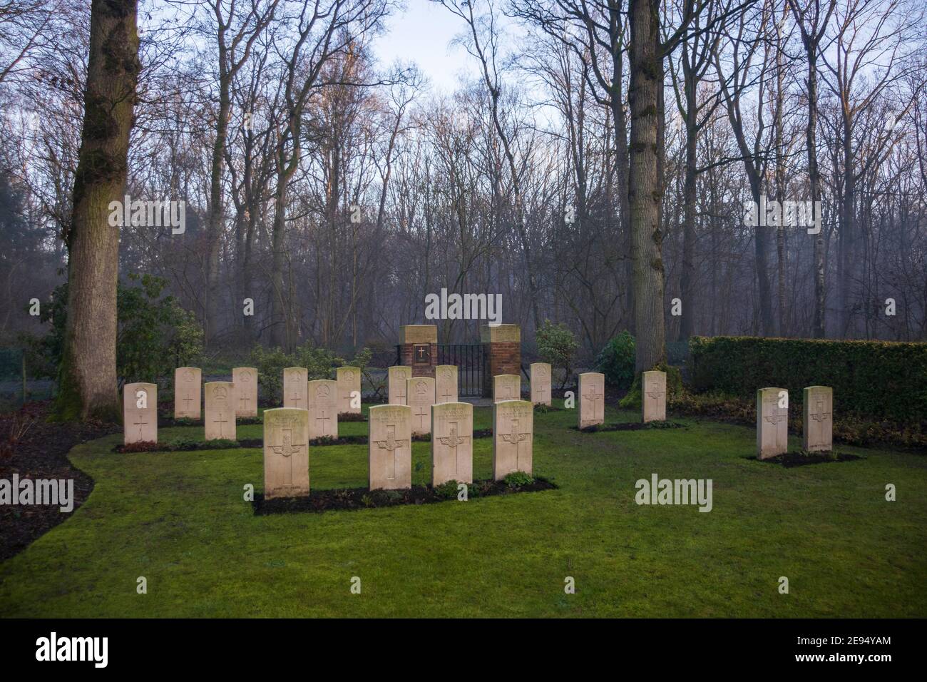 Ploegsteert Holz Militärfriedhof des Weltkrieges I. Ploegsteert, Henegouwen, Belgien, Europa. Foto V.D. Stockfoto