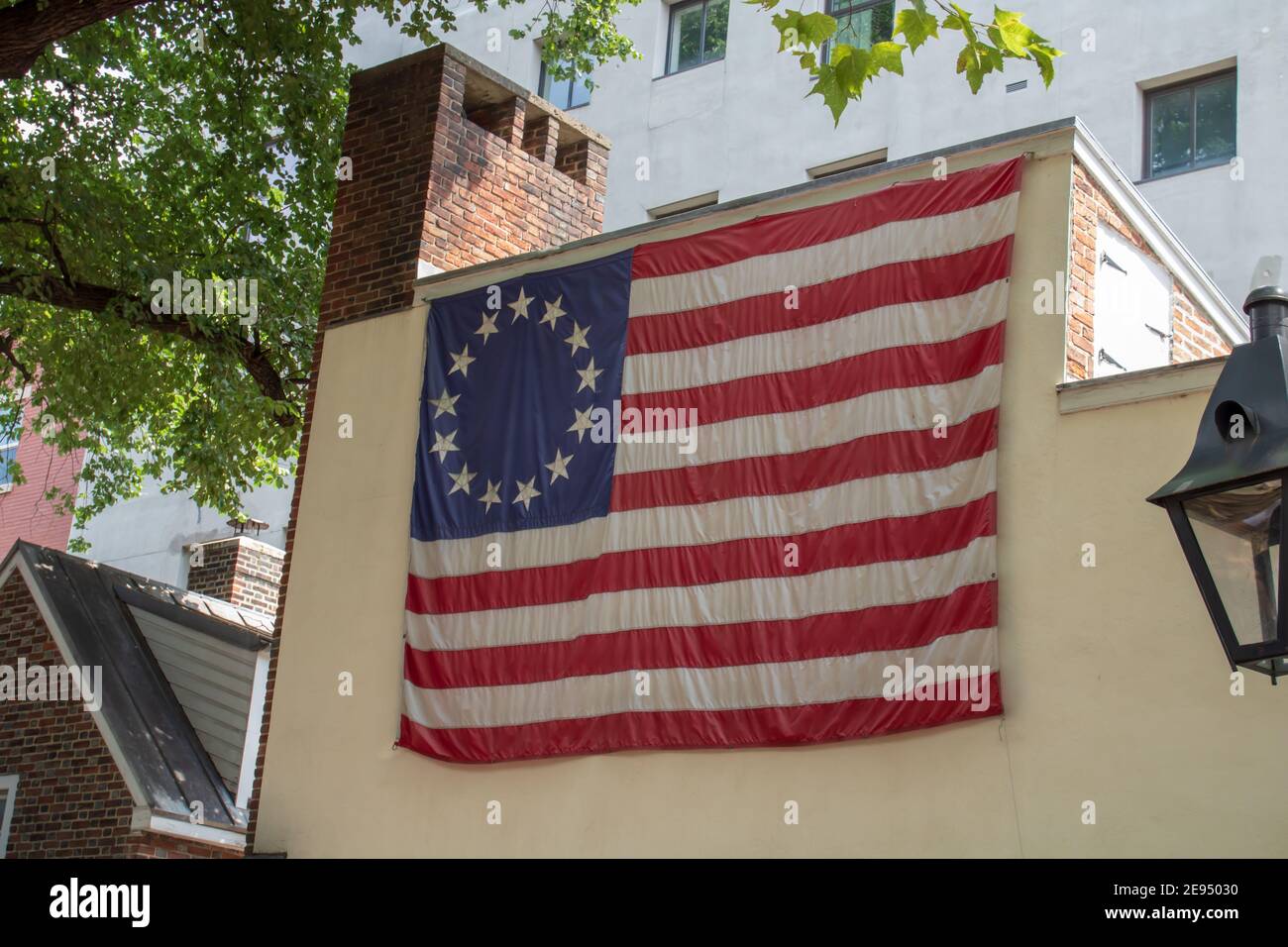 Original US Flagge im Betsy Ross Haus in Philladelphia Stockfoto