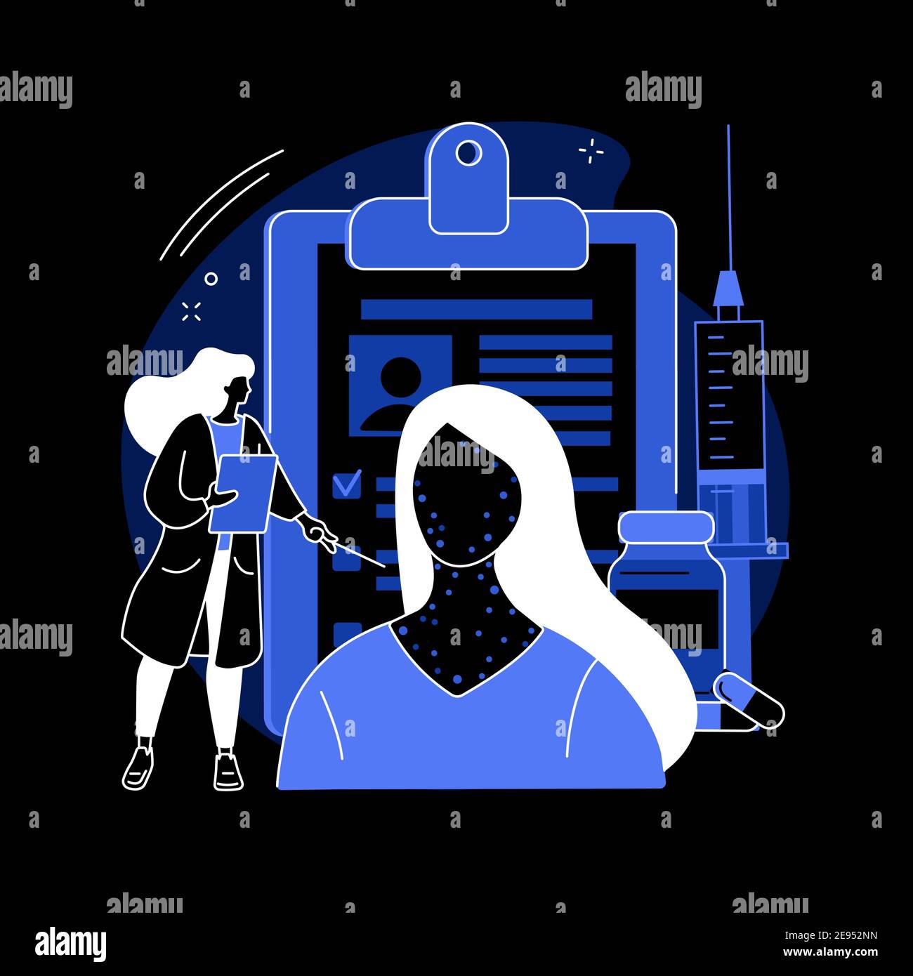 Abstrakte Konzept Vektor-Illustration für Medikamentenallergien. Stock Vektor