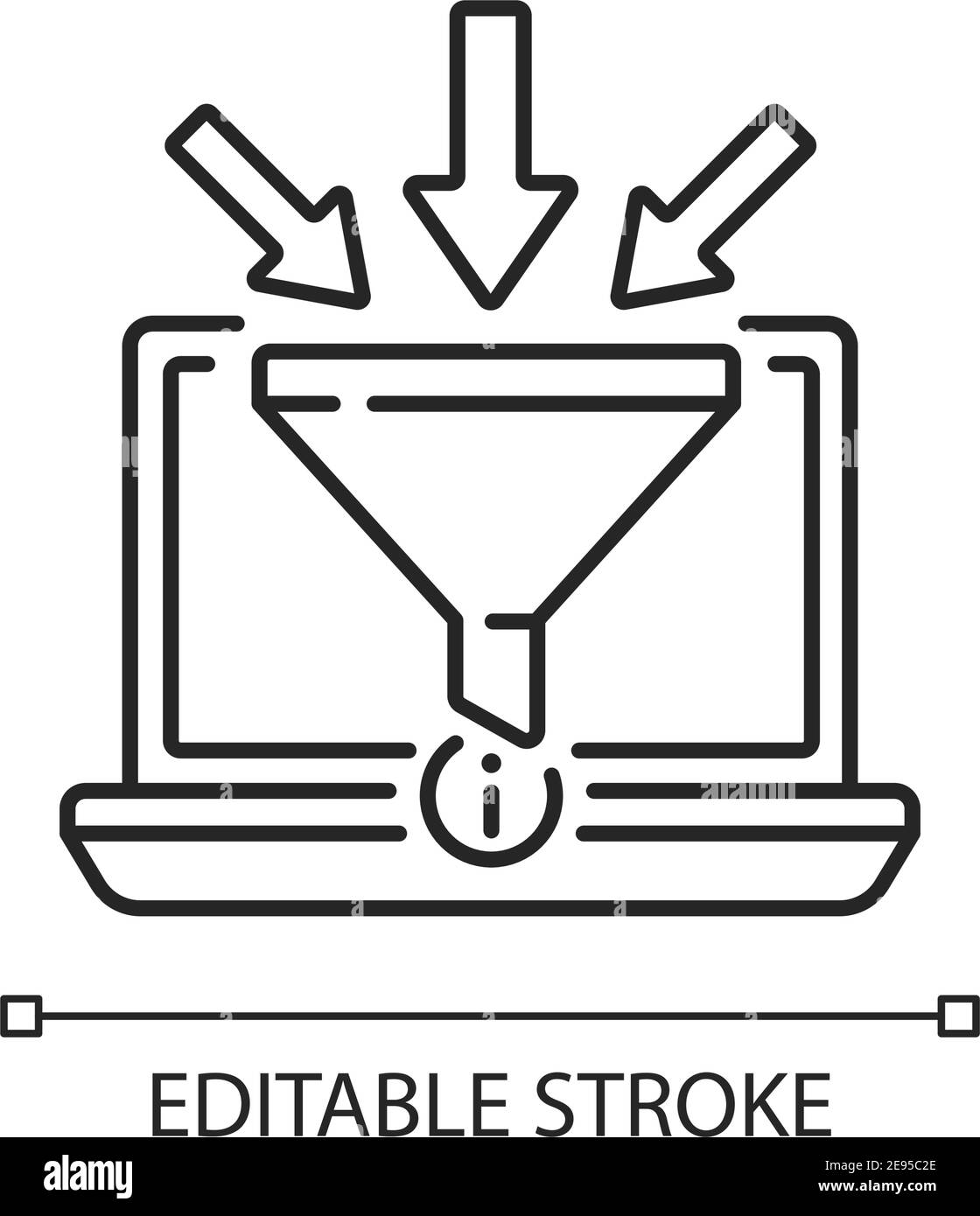 Lineares Symbol für die Erfassung von Informationen Stock Vektor