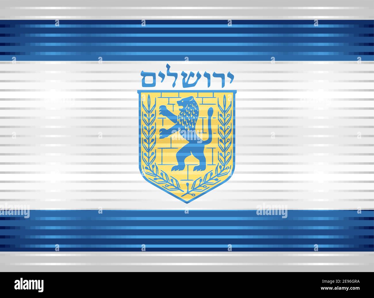 Glänzende Grunge-Flagge des Jerusalem - Illustration, dreidimensionale Flagge Jerusalems Stock Vektor