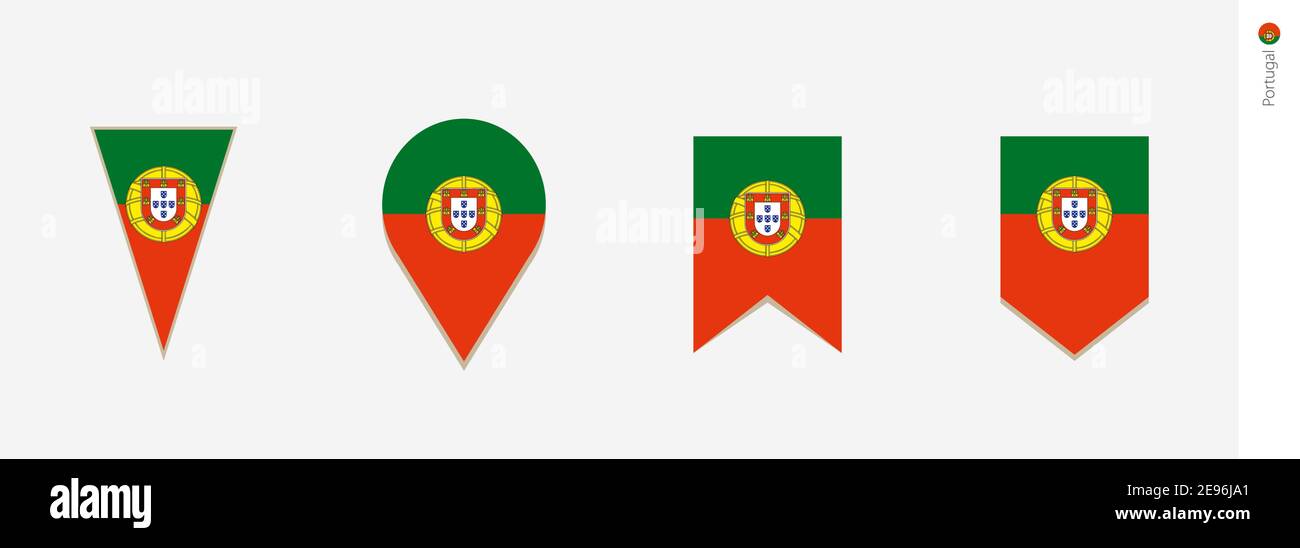 Portugal Flagge in vertikaler Ausführung, Vektorgrafik. Stock Vektor