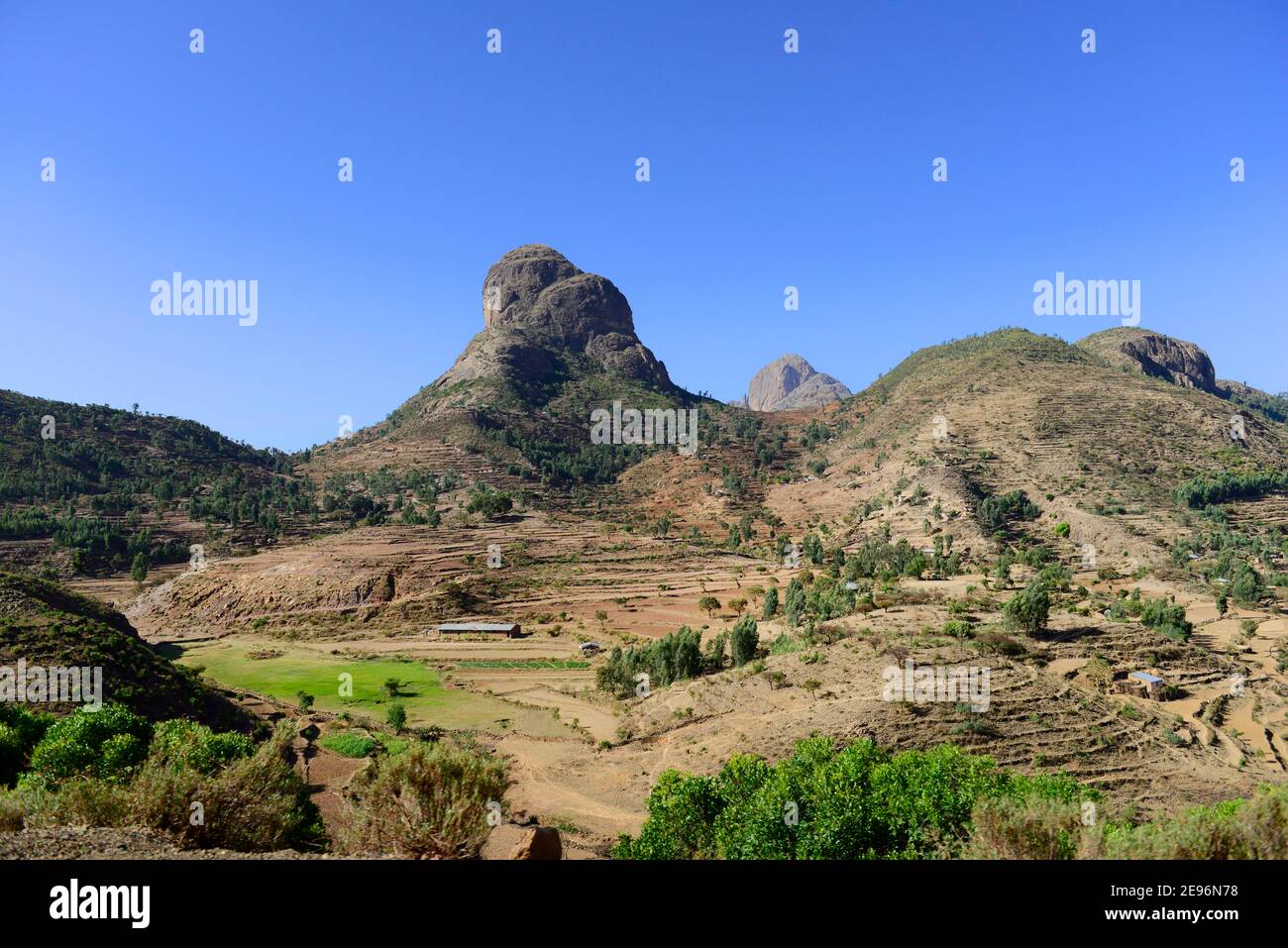 Ländliche Landschaften in der Region Tigray im Norden Äthiopiens. Stockfoto