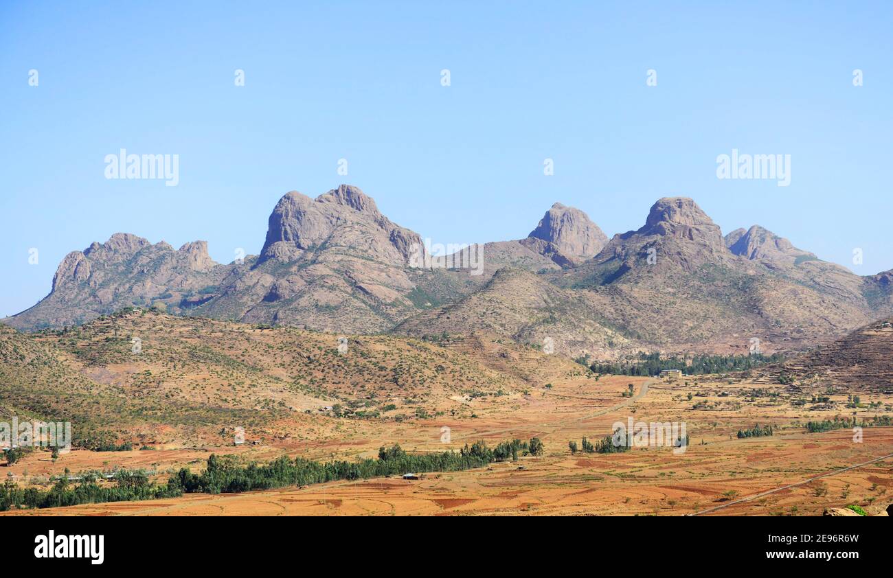 Ländliche Landschaften in der Region Tigray im Norden Äthiopiens. Stockfoto