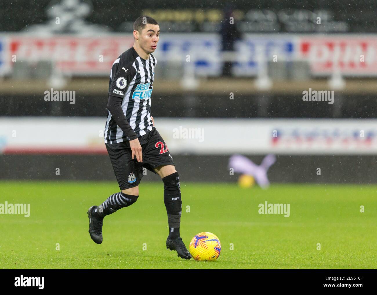 2nd. Februar 2021; St James Park, Newcastle, Tyne and Wear, England; English Premier League Football, Newcastle United gegen Crystal Palace; Miguel Almiron von Newcastle United Stockfoto