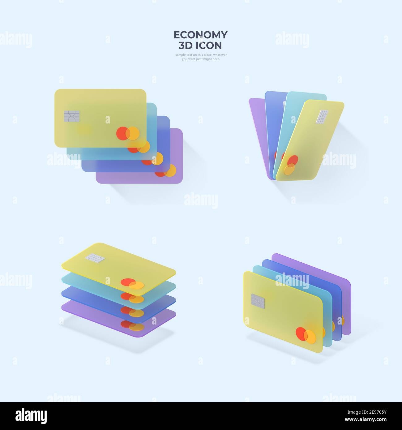 Finanzen 3D Symbole, Kreditkarten Stockfoto