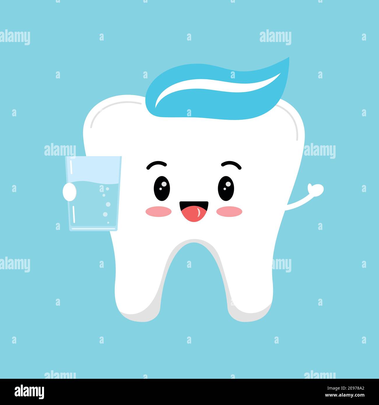 Strong tooth cartoon illustration Fotos und Bildmaterial in hoher