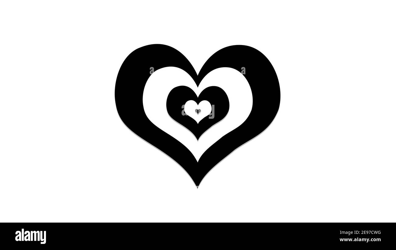Schöne schwarz-weiße Herzen Kombination, Zeichen und Symbol der Liebe, zeigen Sie Ihre Liebe zum Valentinstag, Hochzeit, Jubiläum, oder jeden Urlaub. Zusammenfassung Stockfoto