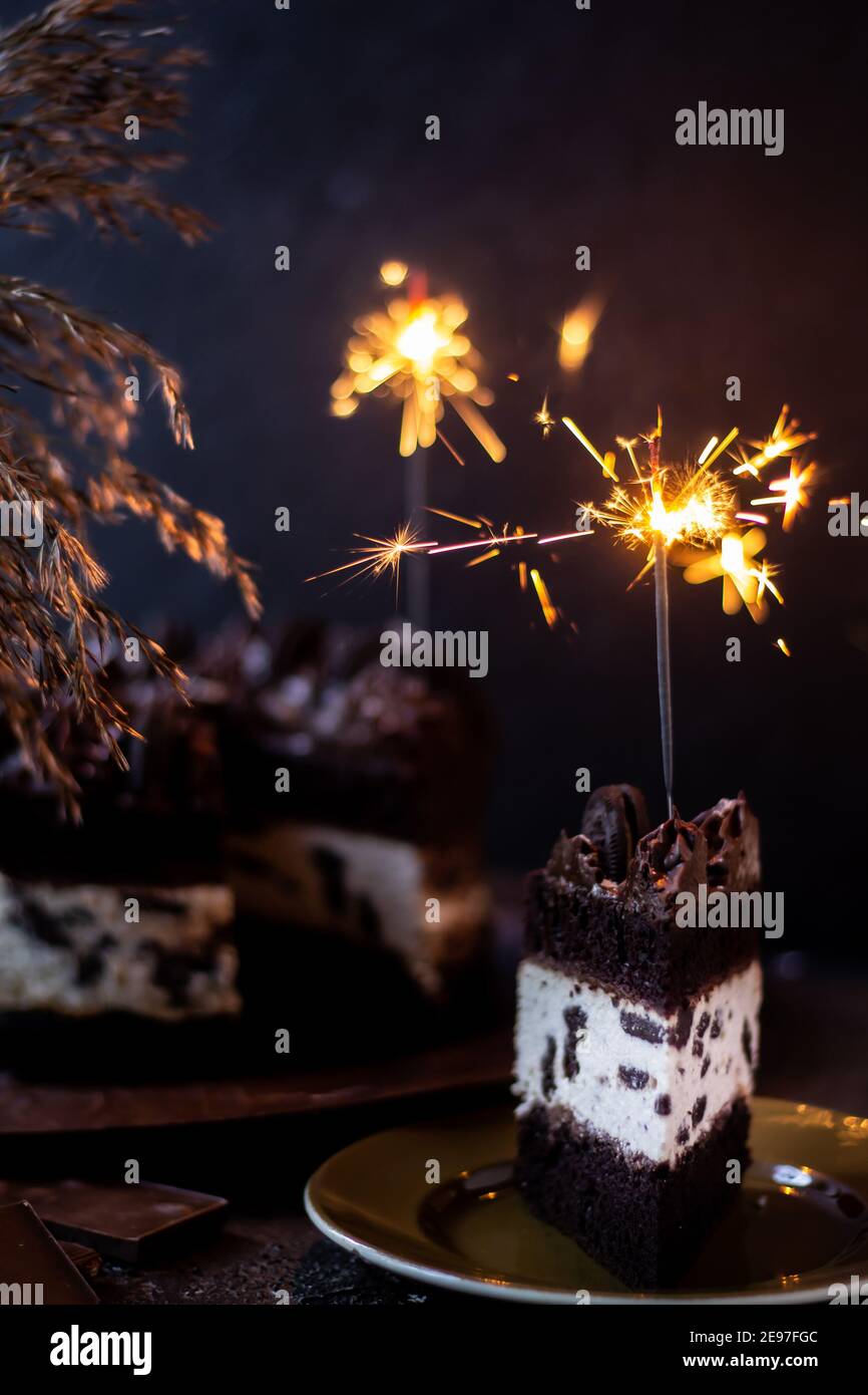 Ein Stück hausgemachter Torte. Stockfoto