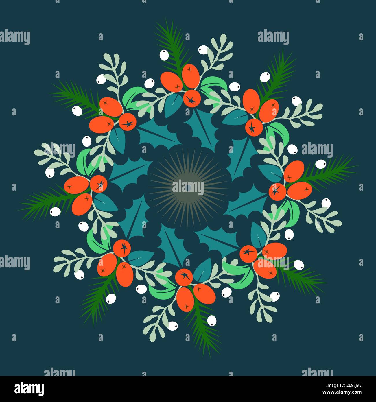 Weihnachten Vektor Illustration mit Geschenken und Gold Kranz auf einem Dunkler Hintergrund Stock Vektor