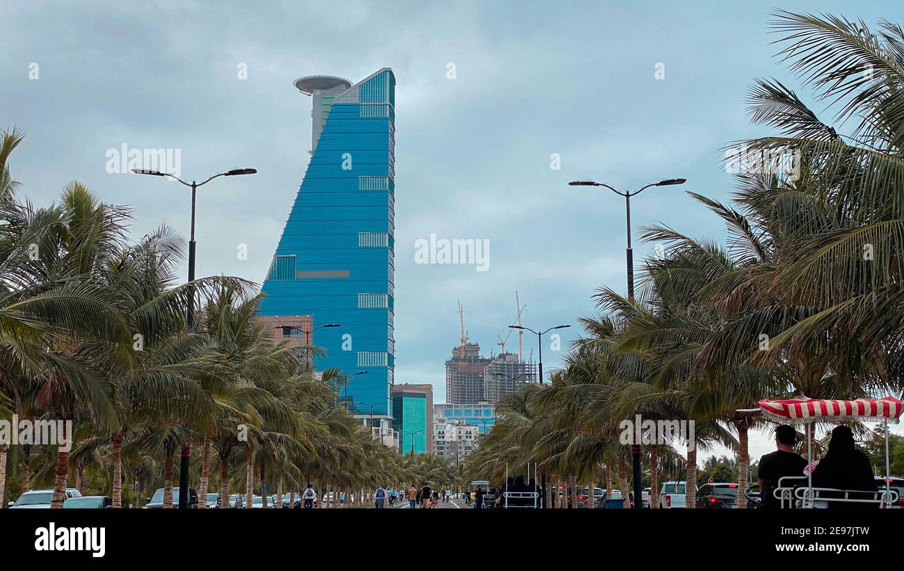 Sky Scrapper in Corniche, Jeddah, Saudi-Arabien, 2021 Stockfoto