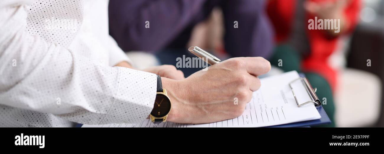 Verheiratetes Paar bei Psychologen ist ein Termin Nahaufnahme Stockfoto