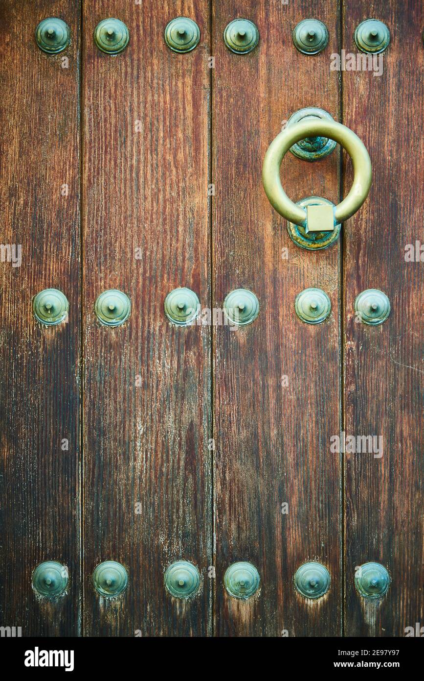 Detail der alten Holztür Stockfoto