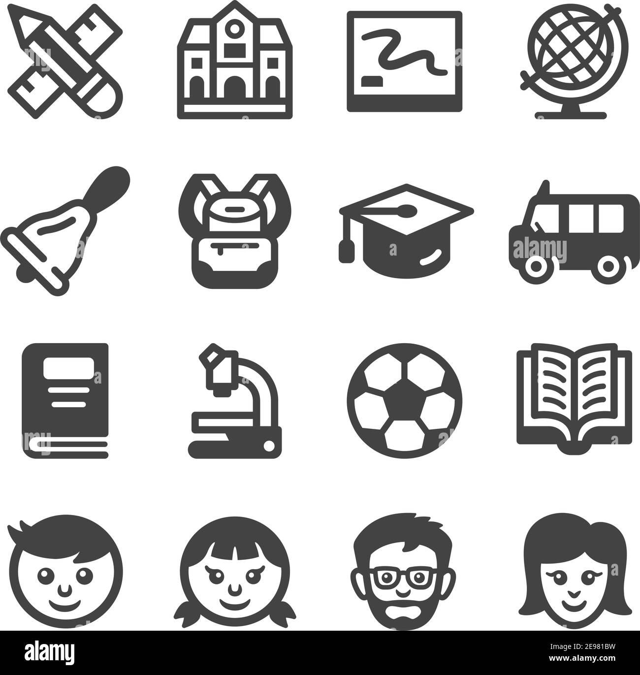 Schule Icon Set, Vektor und Illustration Stock Vektor
