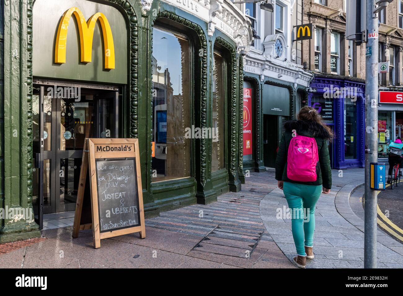 Cork, Irland. Februar 2021, 3rd. COVID-19 in Irland gelten noch Beschränkungen der Stufe 5. In Irland gab es gestern 19 Todesfälle aufgrund von COVID-101, der größten Zahl von Todesopfern seit Beginn der Pandemie. Quelle: AG News/Alamy Live News Stockfoto