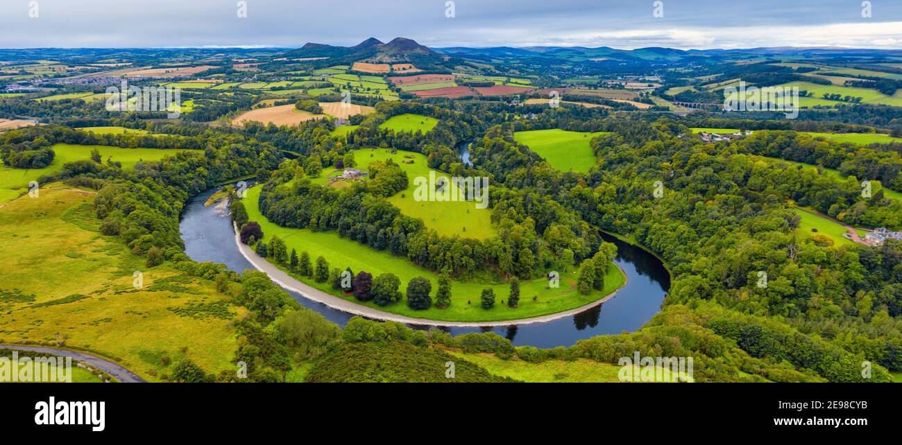 Scotts Ansicht, Eildon Hills, Scottish Borders, Schottland, Großbritannien Stockfoto