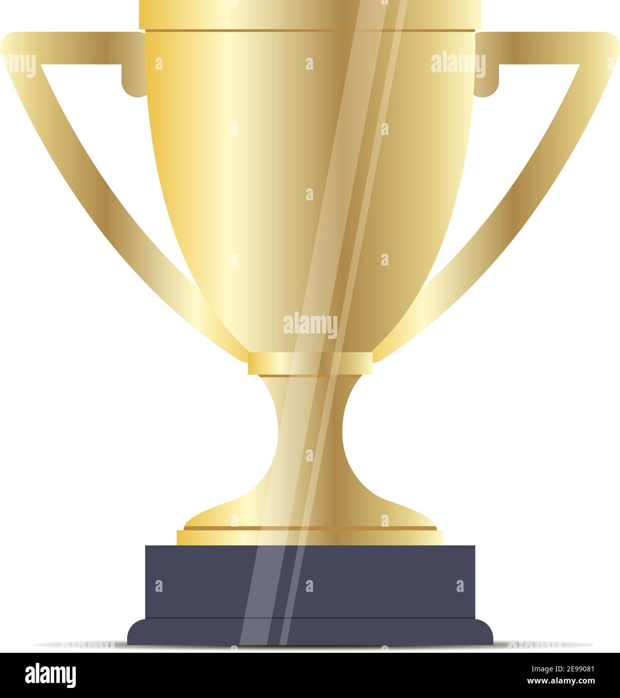 Gold Sport Cup Flat Vektor Illustration für App UI Design isoliert. Pokal Championship Winner Reward. Shiny Yellow Champion Challenge Award. Führersch Stock Vektor