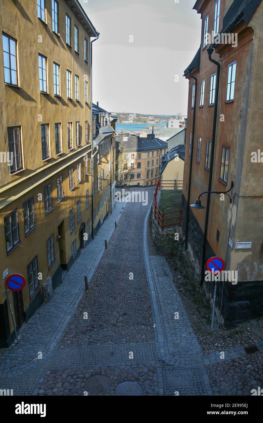 STOCKHOLM SOUTH DISTRICT Historische Umgebung und Arbeiterwohnungen bei 1700s Stockfoto