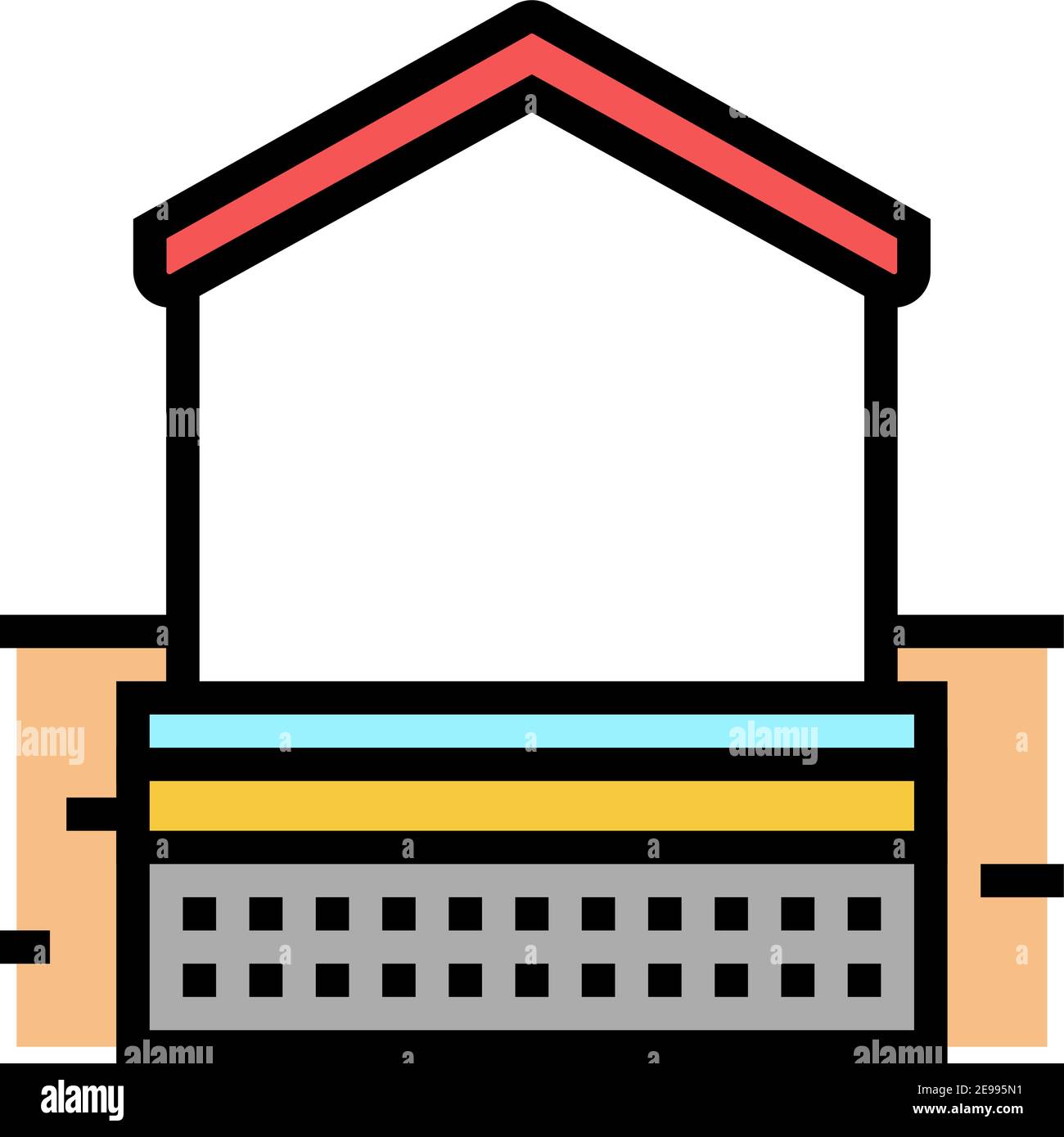 Haus Fundament Stein Farbe Symbol Vektor Illustration Stock Vektor