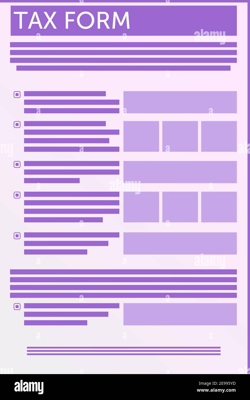 Steuerformularsymbol isoliert. Web Flat-Anwendung. Grafisches Piktogramm des Finanzberichts Steuern. Stock Vektor