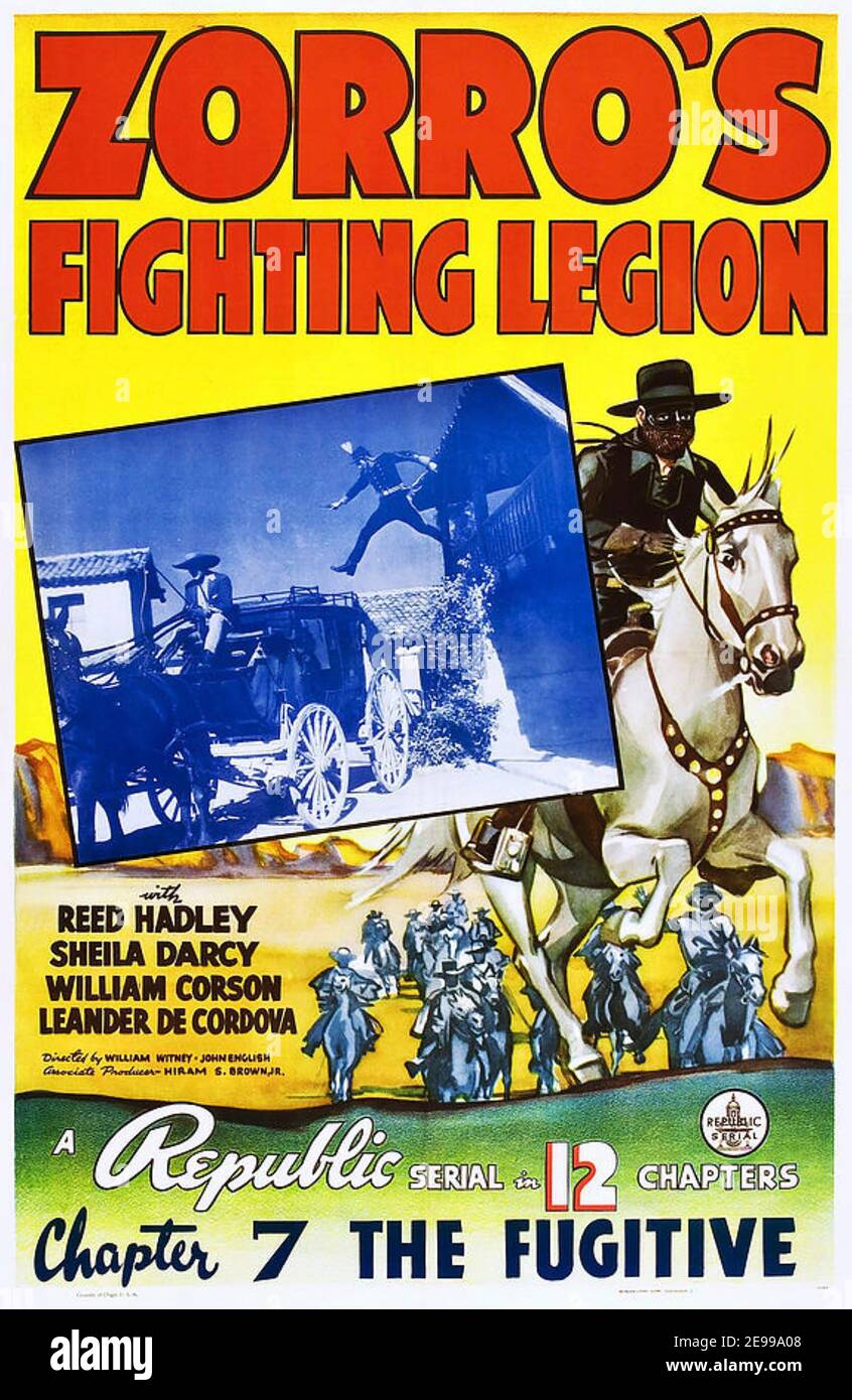ZORRO'S FIGHTING LEGION 1939 Republic Pictures Filmreihe mit Reed Hadley Stockfoto