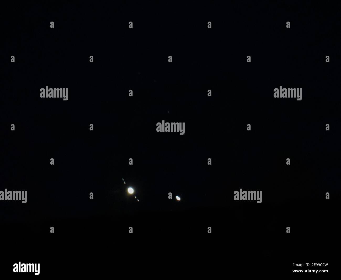 Jupiter mit seinen Monden Stockfoto