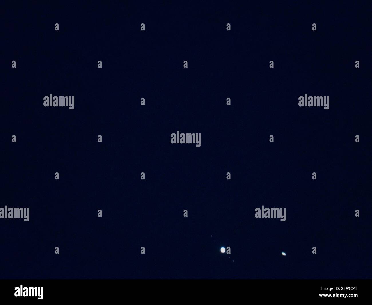 Jupiter mit seinen Monden Stockfoto