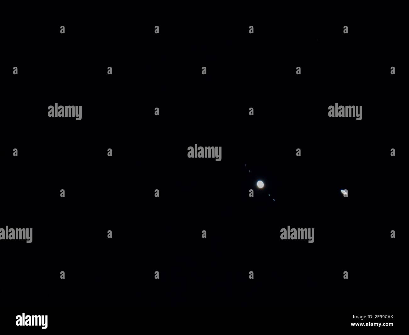 Jupiter mit seinen Monden Stockfoto