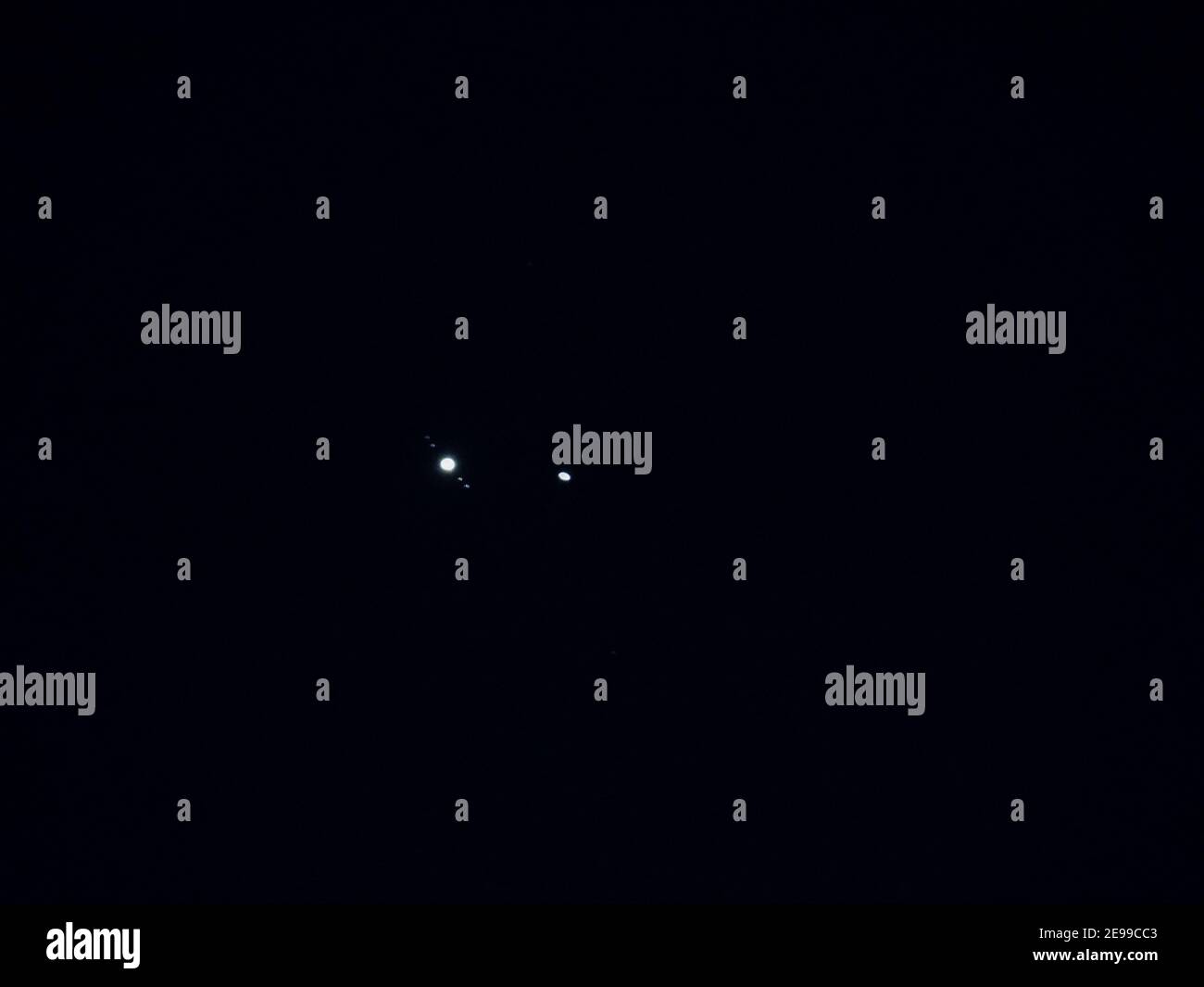 Jupiter mit seinen Monden Stockfoto