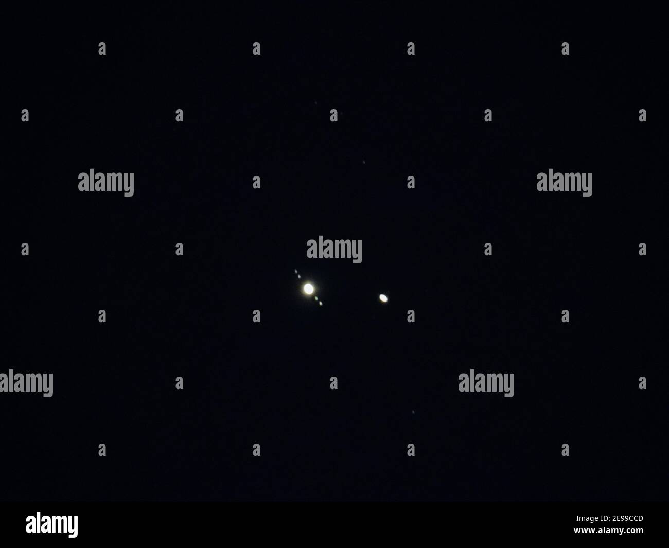 Jupiter mit seinen Monden Stockfoto