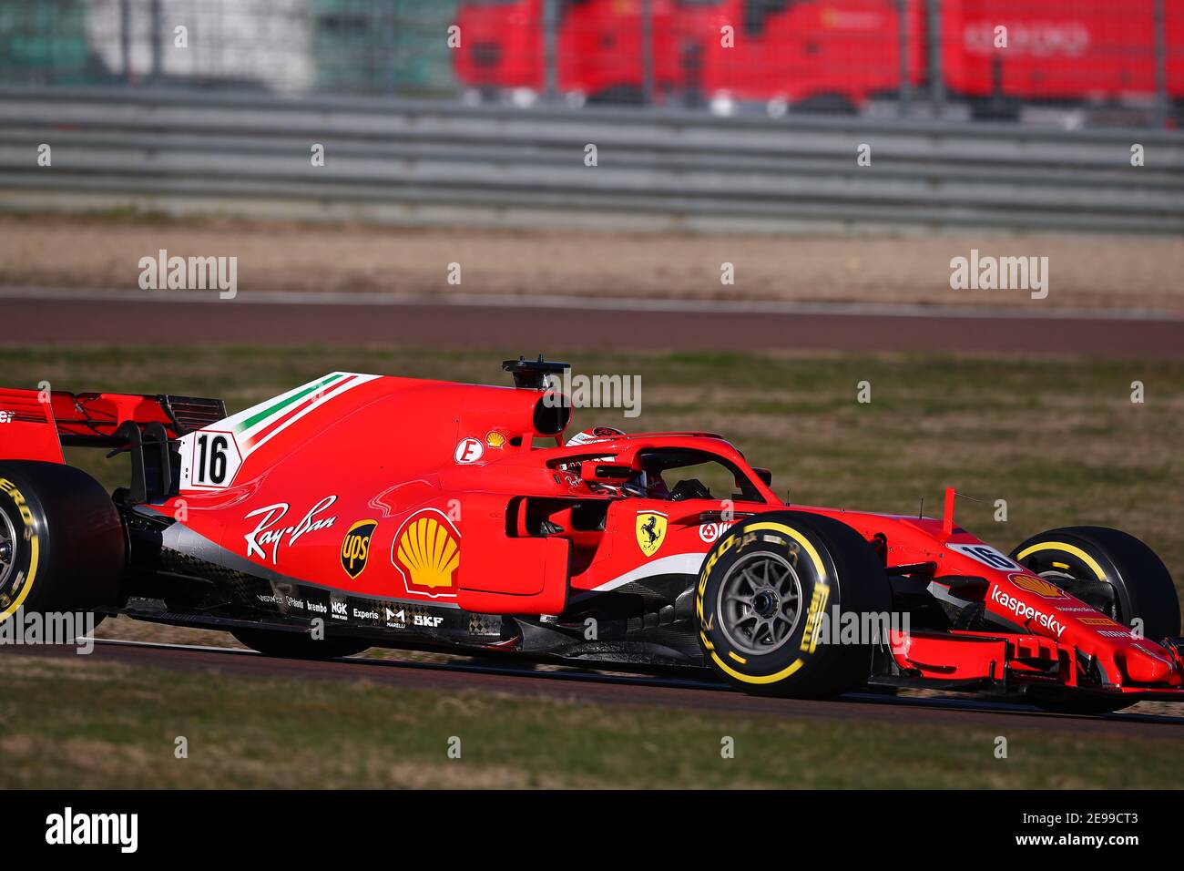 #16 Charles Leclerc Ferrari Formel 1 Weltmeisterschaft 2021, private Prüfung mit dem SF71H für die Saison 2021 in Fiorano, Modena. Stockfoto