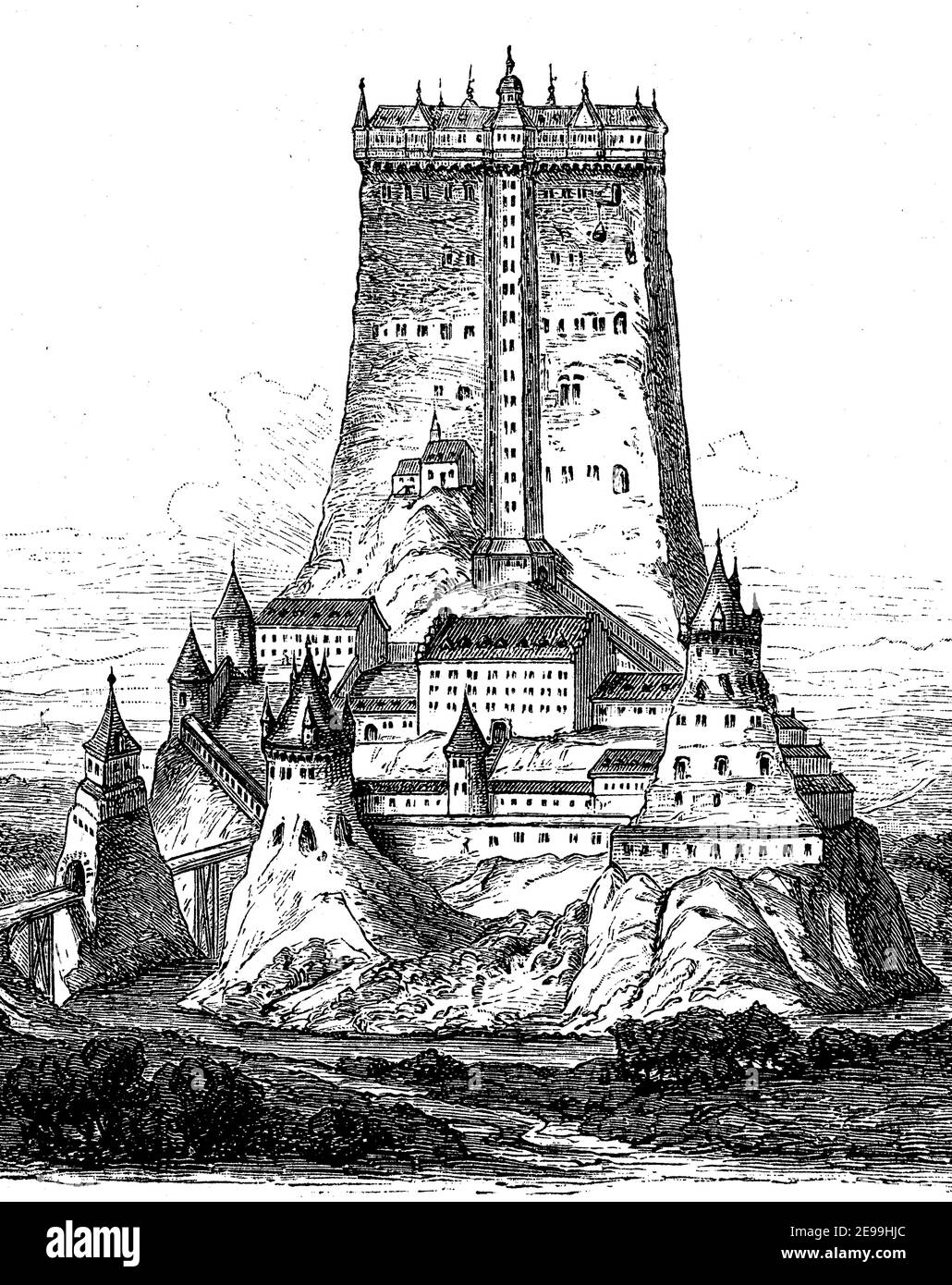 Schloss Fleckenstein im Elsass, Frankreich, 1890 im Jahr 1890, Historisch, historisch, digital verbesserte Reproduktion eines Originals aus dem 19th. Jahrhundert / digitale Produktion einer Originalvorlage aus dem 19. Jahrhundert Stockfoto