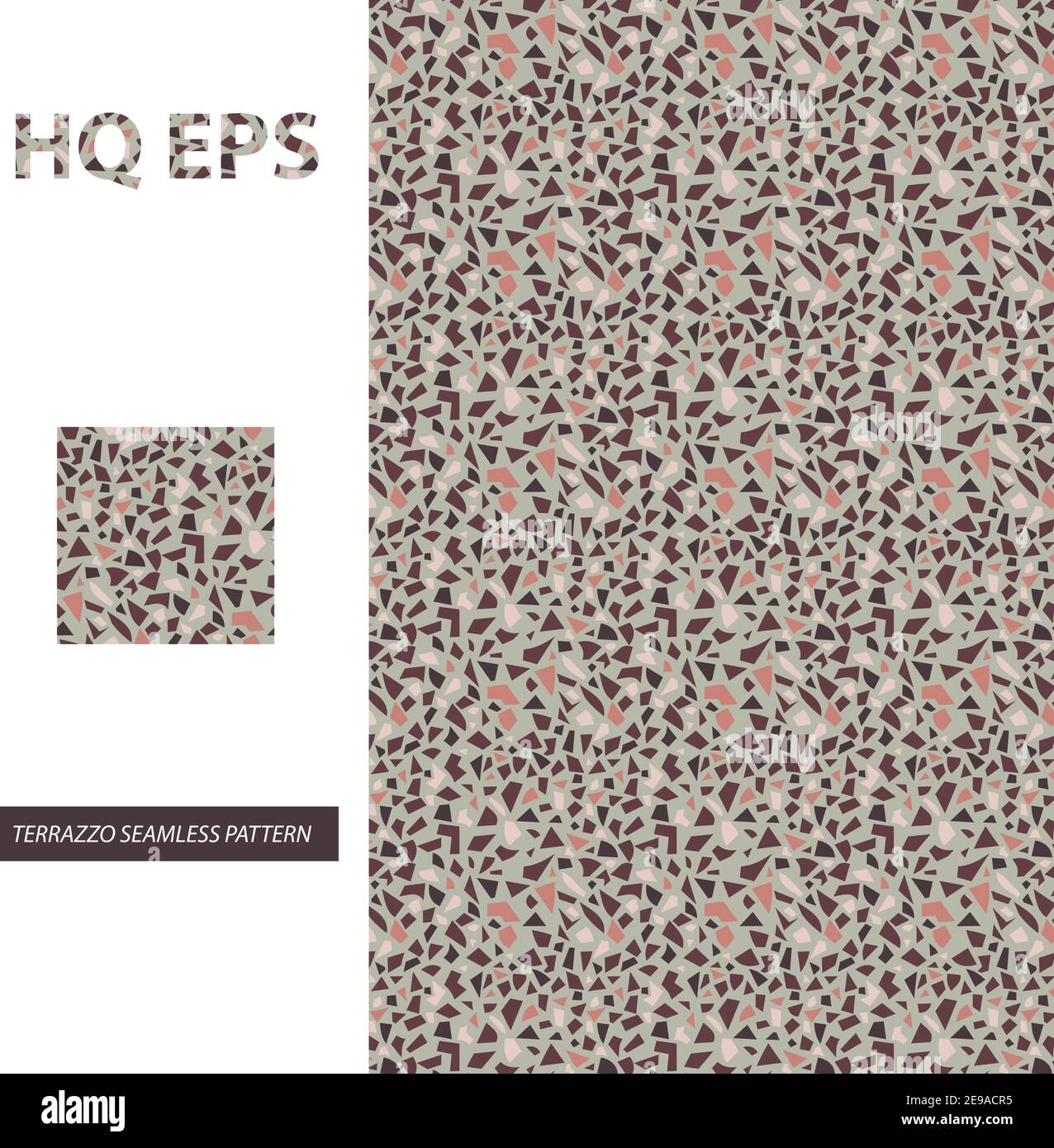 Nahtloses Terrazzo-Muster. Mars Gramite Shard Print. Italienische Unregelmäßige Splinter Sample Infinite Grunge Mosaic. Natürliche Form Farbe Material Dekoration Stock Vektor