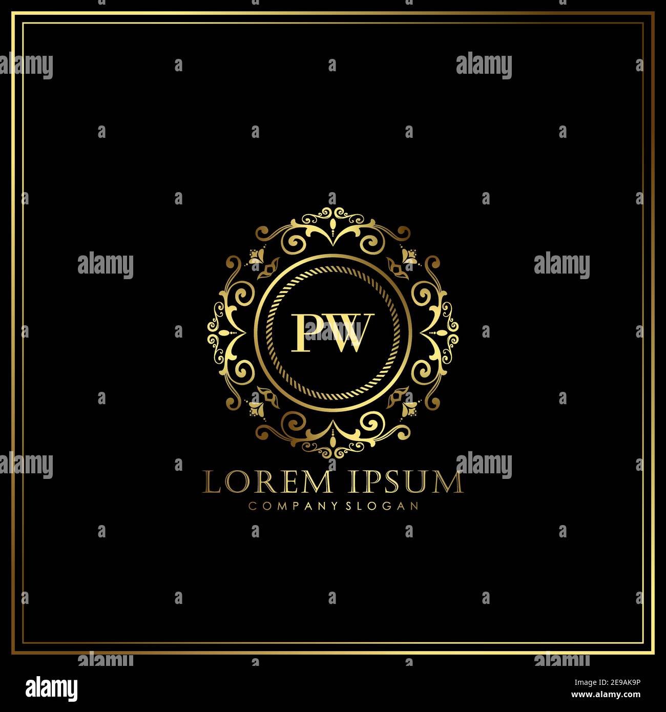 PW Initial Letter Luxury Logo Vorlage in Vektor für Restaurant, Royalty, Boutique, Café, Hotel, heraldic, Schmuck, Mode und andere Vektor illustrat Stock Vektor