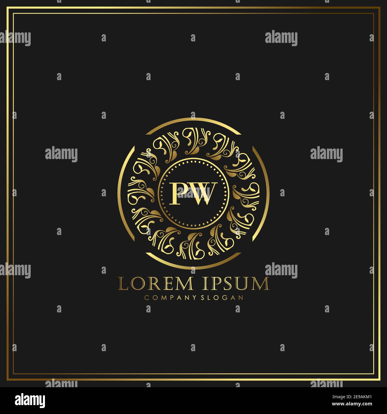 PW Initial Letter Luxury Logo Vorlage in Vektor für Restaurant, Royalty, Boutique, Café, Hotel, heraldic, Schmuck, Mode und andere Vektor illustrat Stock Vektor
