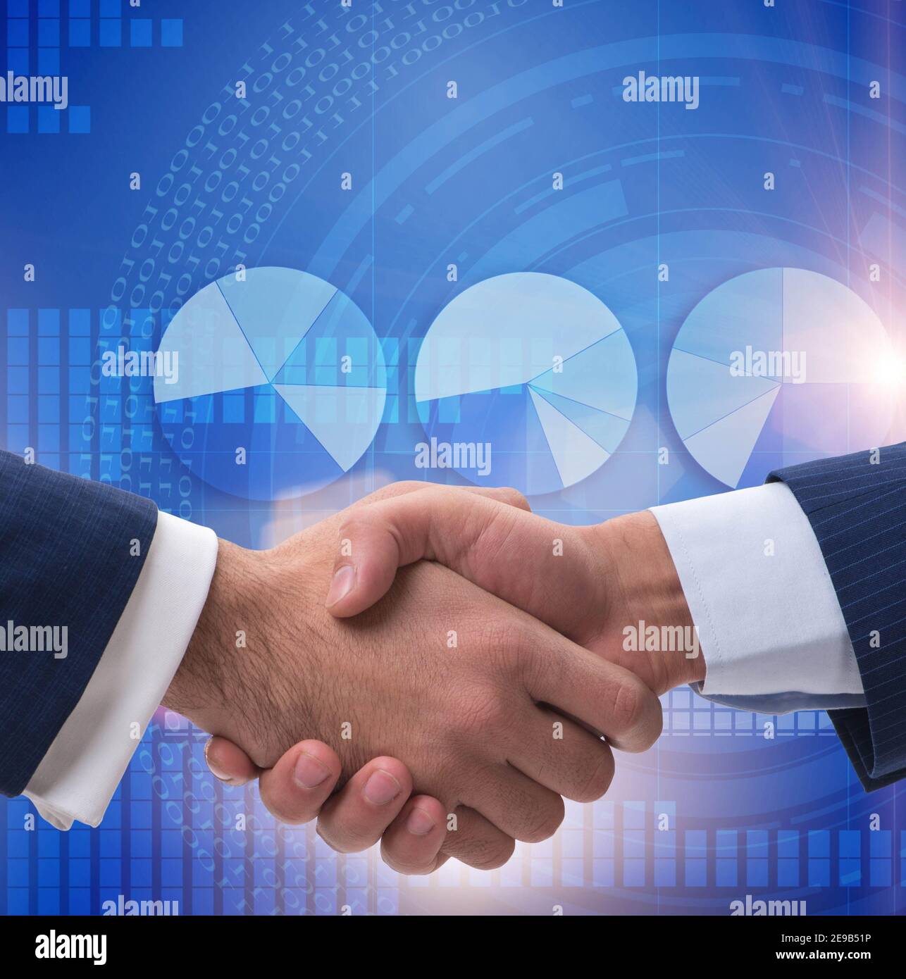 Das Handshake-Konzept - Business Metapher Illustration Stockfoto
