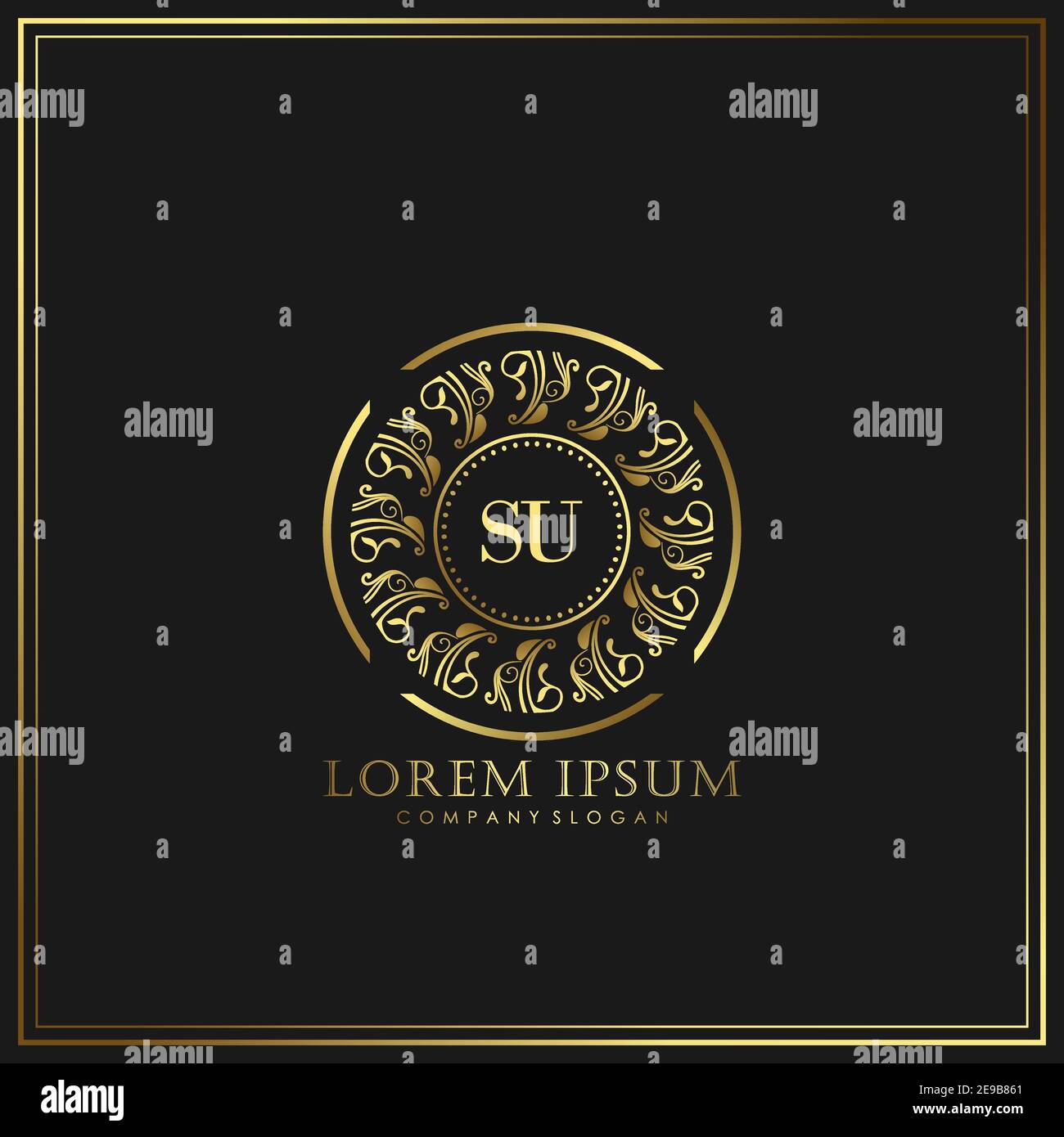SU Initial Letter Luxury Logo Vorlage in Vektor für Restaurant, Royalty, Boutique, Café, Hotel, heraldic, Schmuck, Mode und andere Vektor illustrat Stock Vektor