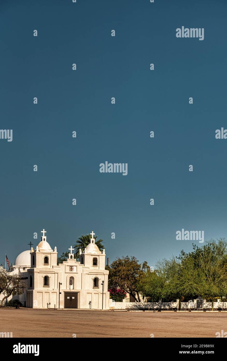 Kirche der Gottesmutter von Guadalupe in Guadalupe, Arizona bei Phoenix. Stockfoto