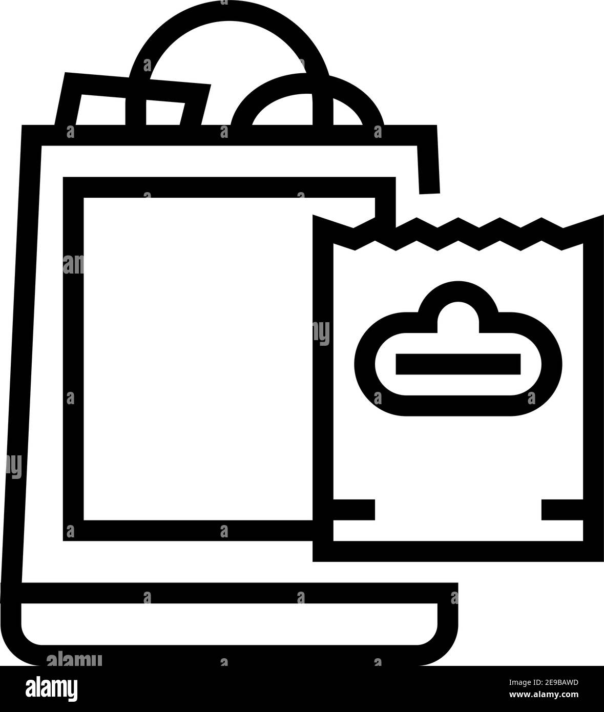 Paket mit Käufe Linie Symbol Vektor-Illustration Stock Vektor